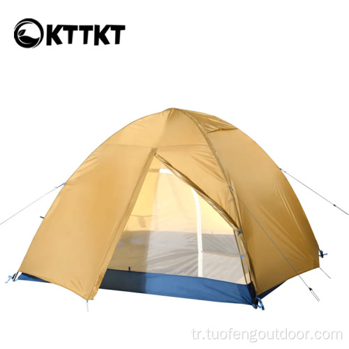 2.8kg sarı trekking kamp çadırı rüzgara dayanıklı
